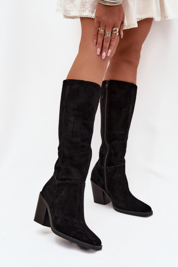 aus INildleder Stiefel mit Absätzen Sperren schZuarze Farbe Lissara 2