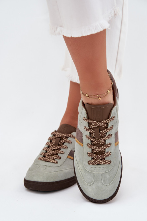 aus INildleder Niedrig Sneakers Stilvollllschuhe Feminin Big Star SS274678 HI-POLY SYSTEM Mintfarbe