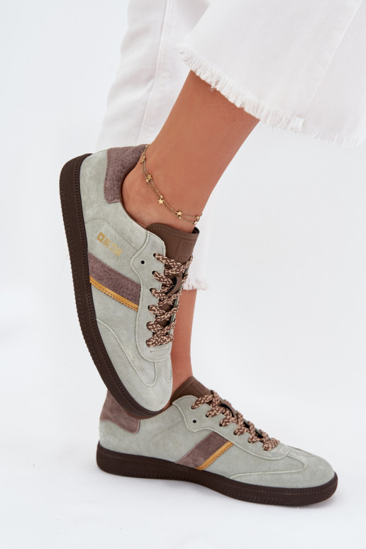 aus INildleder Niedrig Sneakers Stilvollllschuhe Feminin Big Star SS274678 HI-POLY SYSTEM Mintfarbe