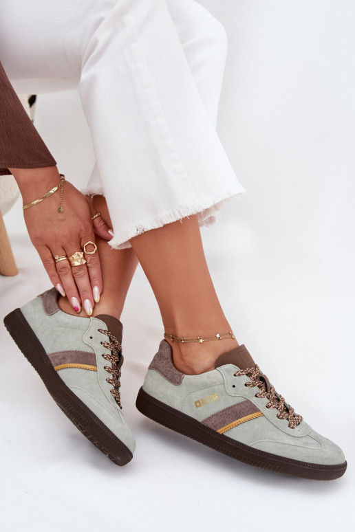 aus INildleder Niedrig Sneakers Stilvollllschuhe Feminin Big Star SS274678 HI-POLY SYSTEM Mintfarbe