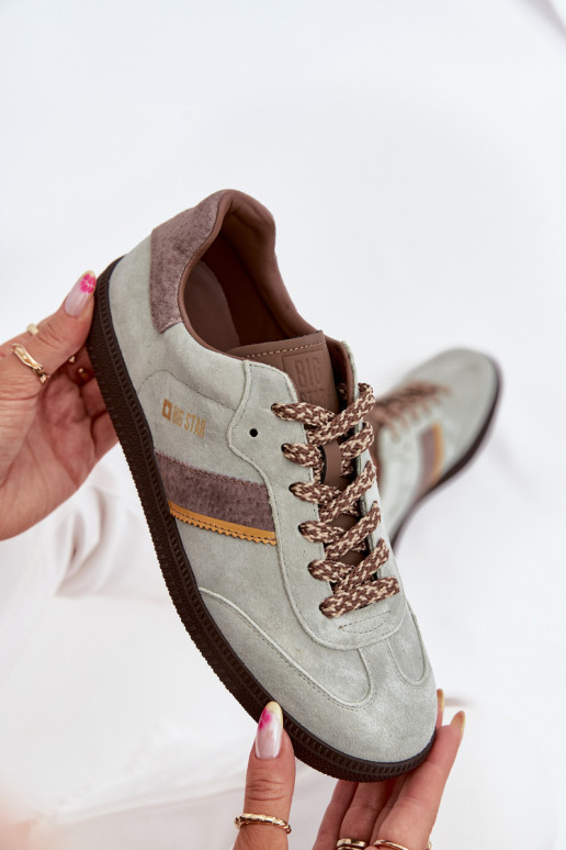 aus INildleder Niedrig Sneakers Stilvollllschuhe Feminin Big Star SS274678 HI-POLY SYSTEM Mintfarbe