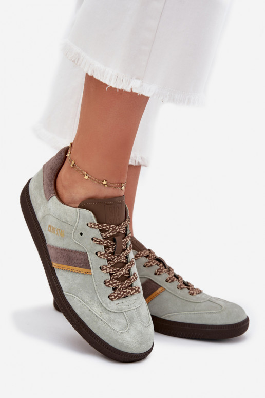 aus INildleder Niedrig Sneakers Stilvollllschuhe Feminin Big Star SS274678 HI-POLY SYSTEM Mintfarbe