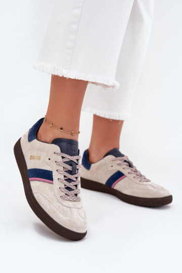 Damen flache Wildleder Sneakers Big Star SS274679 HI-POLY SYSTEM, grau 2