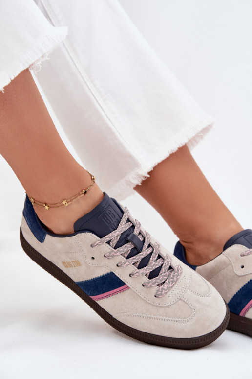 aus INildleder Niedrig Sneakers Stilvollllschuhe Feminin Big Star SS274679 HI-POLY SYSTEM graue Farbe