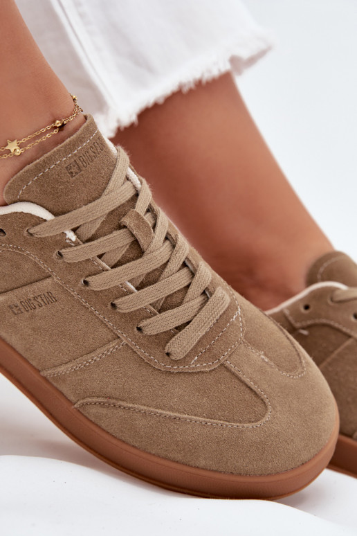 aus INildleder Sneakers Stilvollllschuhe Feminin Big Star SS274675 HI-POLY SYSTEM Beige