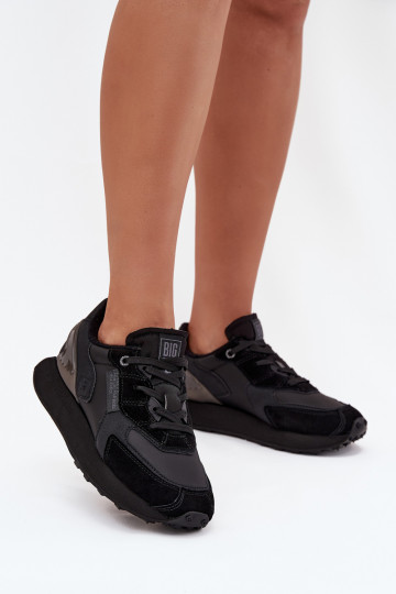 Haut Sneakers Stilvollllschuhe Feminin Big Star OO274562 Hi-Poly System schZuarze Farbe