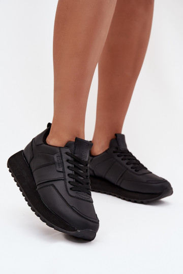 Haut Sneakers Stilvollllschuhe Feminin mit einer Plattform Big Star OO274573 Hi-Poly System schZuarze Farbe