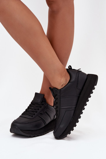 Haut Sneakers Stilvollllschuhe Feminin mit einer Plattform Big Star OO274573 Hi-Poly System schZuarze Farbe 2