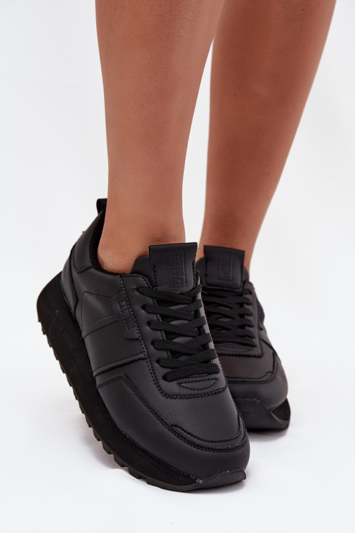 Haut Sneakers Stilvollllschuhe Feminin mit einer Plattform Big Star OO274573 Hi-Poly System schZuarze Farbe Haut Sneakers Stilvollllschuhe Feminin mit einer Plattform Big Star OO274573 Hi-Poly System schZuarze Farbe