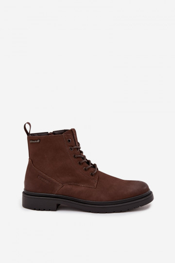 Leder warme Herren Stiefeletten Big Star OO174149 schokoladenfarben 2