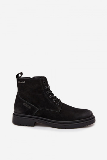 Leder warme Herren Stiefeletten Big Star OO174148 schwarz 2