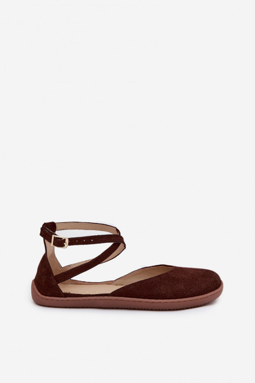 Ballerinas aus INildleder Feminin Barefoot mit Streifen Zazoo 191 CzekoladoZue