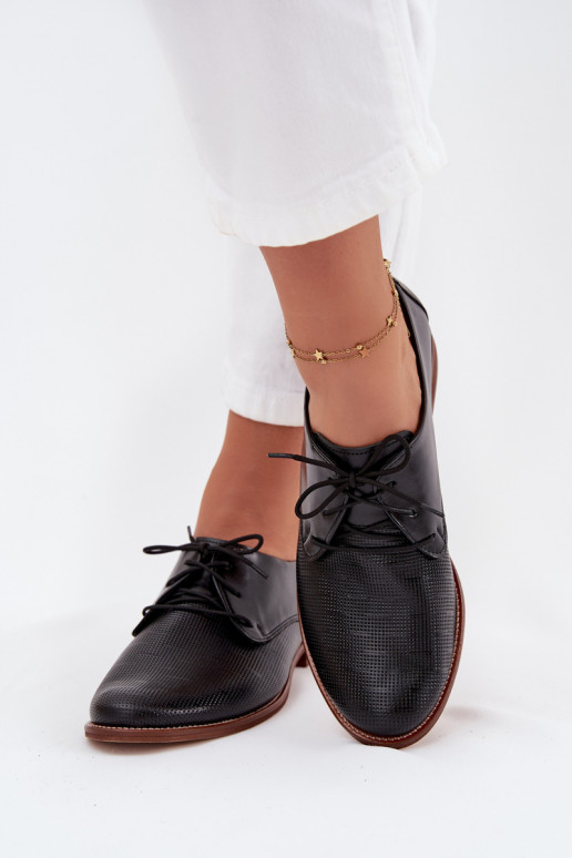 Haut Schuhe Feminin Eleganter Stil mit Schnürsenkeln Zazoo 4238 schZuarze Farbe