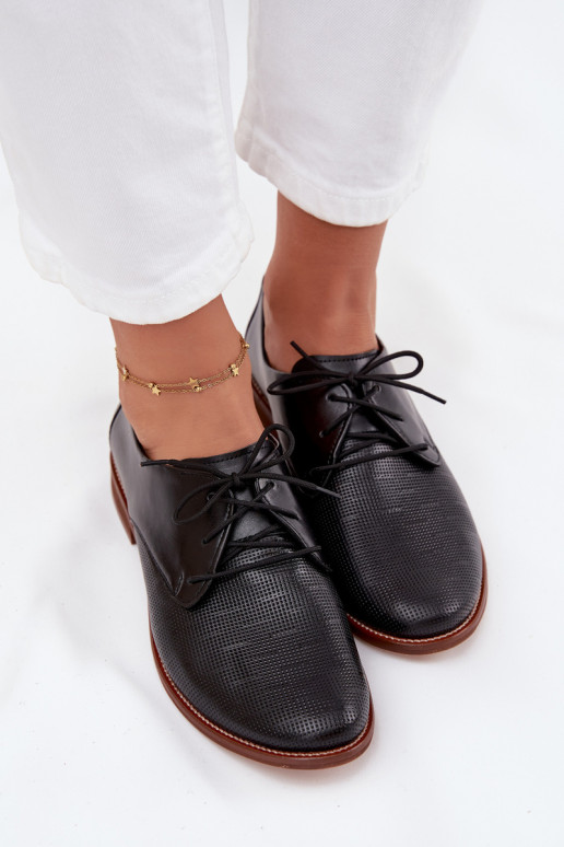 Haut Schuhe Feminin Eleganter Stil mit Schnürsenkeln Zazoo 4238 schZuarze Farbe