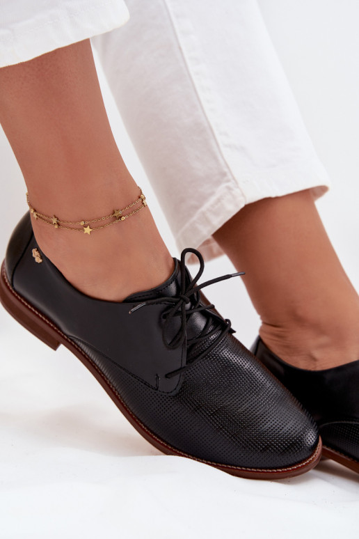 Haut Schuhe Feminin Eleganter Stil mit Schnürsenkeln Zazoo 4238 schZuarze Farbe