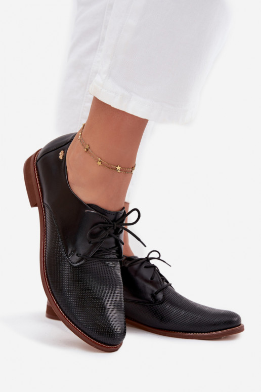 Haut Schuhe Feminin Eleganter Stil mit Schnürsenkeln Zazoo 4238 schZuarze Farbe