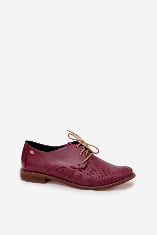 Haut Schuhe Feminin Eleganter Stil mit Schnürsenkeln Zazoo 4238 Burgund