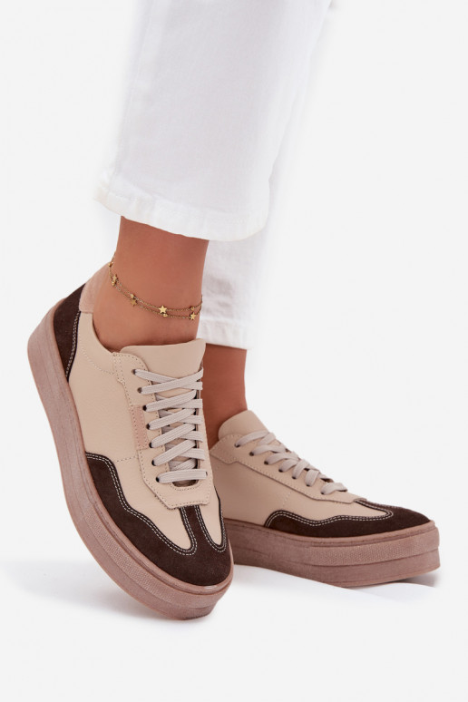 Haut Sneakers Stilvollllschuhe Feminin mit einer Plattform Zazoo N1269S2 Beige Haut Sneakers Stilvollllschuhe Feminin mit einer Plattform Zazoo N1269S2 Beige