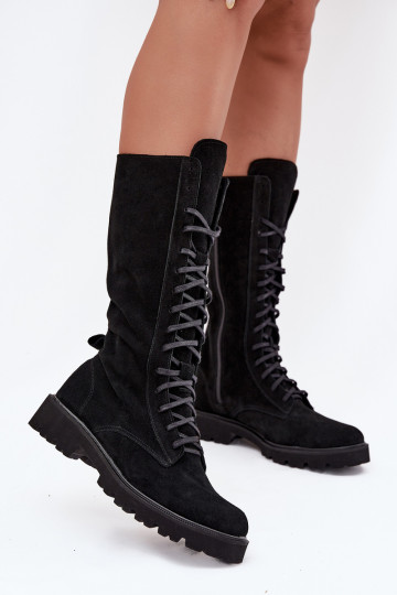 INildlederschuhe Mit einer Spitze Mittlere INade Zazoo 3103 schZuarze Farbe 2