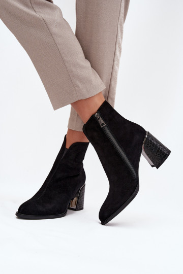 Vinceza 66801 schwarze warme Damenstiefel mit Prägung 2