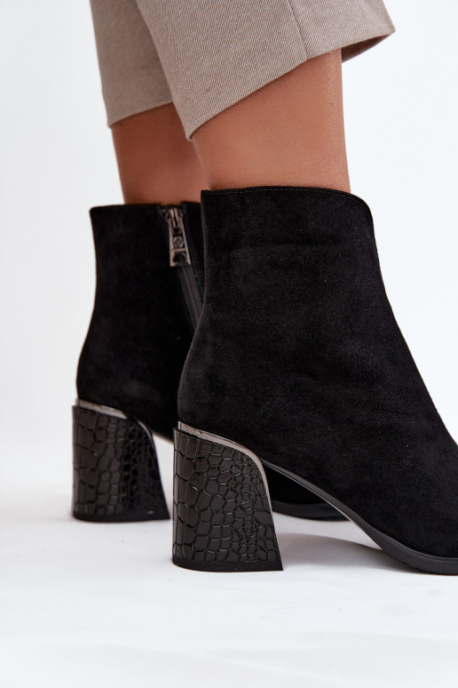 aus INildleder Damenstiefel mit Aufdruck sich Zuarm laufen Vinceza 66801 schZuarze Farbe