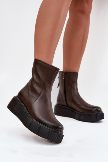 Zazoo 60369 Damenstiefel mit einer Plattform CzekoladoZue 2