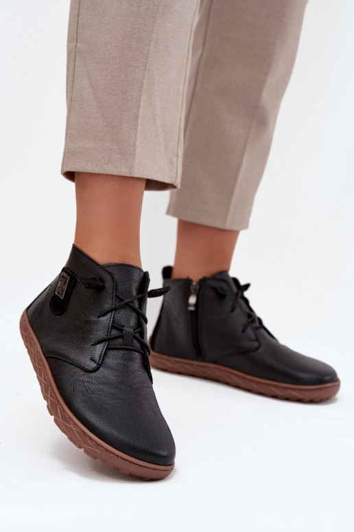 Haut Schuhe Barefoot Feminin Mit Dekorationen Detalem Zazoo 30072 schZuarze Farbe