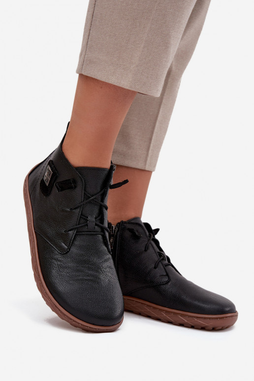 Haut Schuhe Barefoot Feminin Mit Dekorationen Detalem Zazoo 30072 schZuarze Farbe