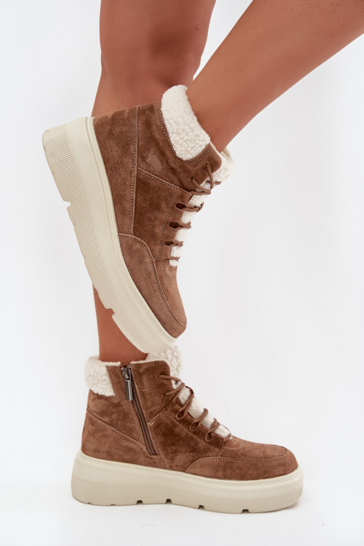 aus INildleder Schneestiefel Feminin mit AufZuärmen mit einer Plattform Vinceza 95354 braune Farbe aus INildleder Schneestiefel Feminin mit AufZuärmen mit einer Plattform Vinceza 95354 braune Farbe