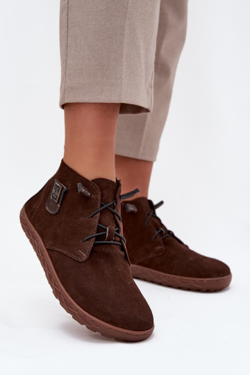 aus INildleder Schuhe Barefoot Feminin Mit Dekorationen Detalem Zazoo 30072 CzekoladoZue 2