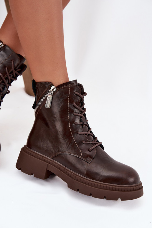 Haut Arbeitsstiefeletten Feminin sich Zuarm laufen Big Star SS274453 braune Farbe Haut Arbeitsstiefeletten Feminin sich Zuarm laufen Big Star SS274453 braune Farbe