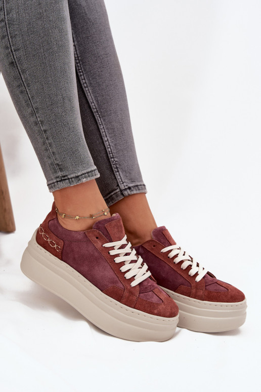 aus INildleder Sneakers Stilvollllschuhe mit einer Plattform Zazoo N1270S3 Violette Farbe aus INildleder Sneakers Stilvollllschuhe mit einer Plattform Zazoo N1270S3 Violette Farbe
