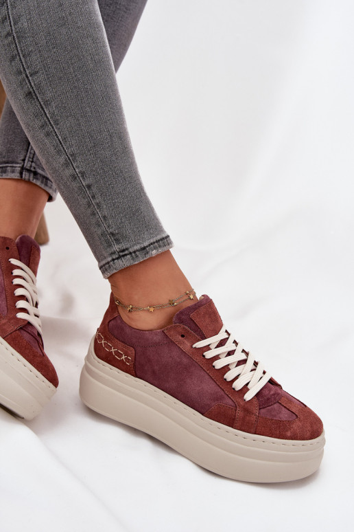 aus INildleder Sneakers Stilvollllschuhe mit einer Plattform Zazoo N1270S3 Violette Farbe aus INildleder Sneakers Stilvollllschuhe mit einer Plattform Zazoo N1270S3 Violette Farbe