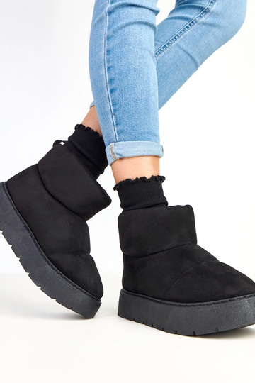Schwarze gefütterte Schneestiefel auf Plattform, Ribeiro 2