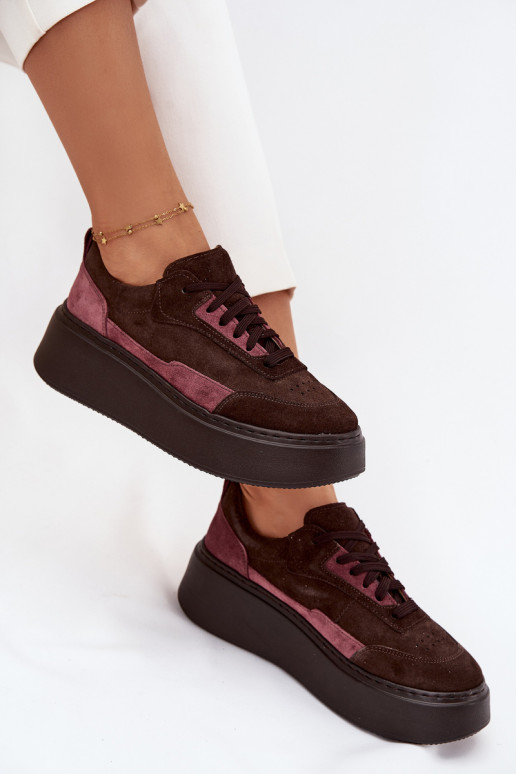 Sneakers Stilvollllschuhe FemininErmöglichtturalnego aus INildlederu mit einer Plattform Zazoo N1265S3 CzekoladoZue Sneakers Stilvollllschuhe FemininErmöglichtturalnego aus INildlederu mit einer Plattform Zazoo N1265S3 CzekoladoZue