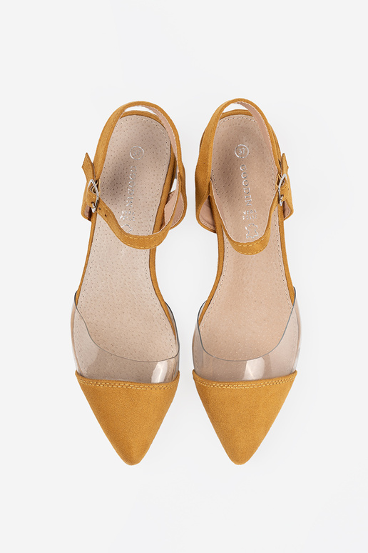 Senffarben Sandalen z zakrytymi palcami