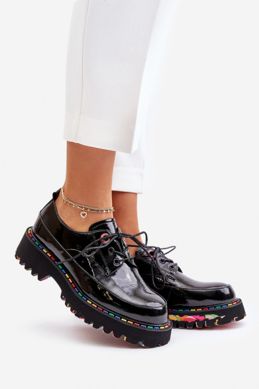 mit Lackeffekt Schuhe Feminin mit Schnürsenkeln Artiker 55C0497 schZuarze Farbe mit Lackeffekt Schuhe Feminin mit Schnürsenkeln Artiker 55C0497 schZuarze Farbe