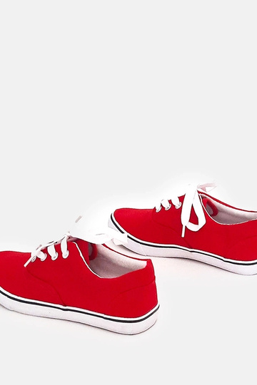 Rote Kindersportschuhe mit Schnürsenkeln Bollis