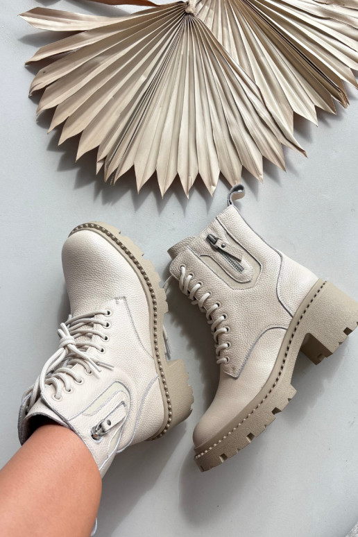 Vinceza 86418 sandfarbene warme Leder-Stiefeletten für Damen mit Absatz Vinceza 86418 sandfarbene warme Leder-Stiefeletten für Damen mit Absatz