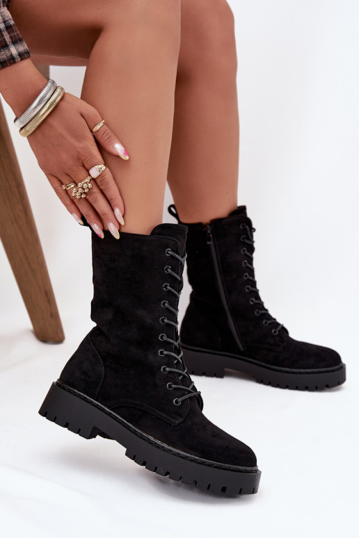 Damen gefütterte Arbeitsstiefel, schwarz, Tai turirvielle