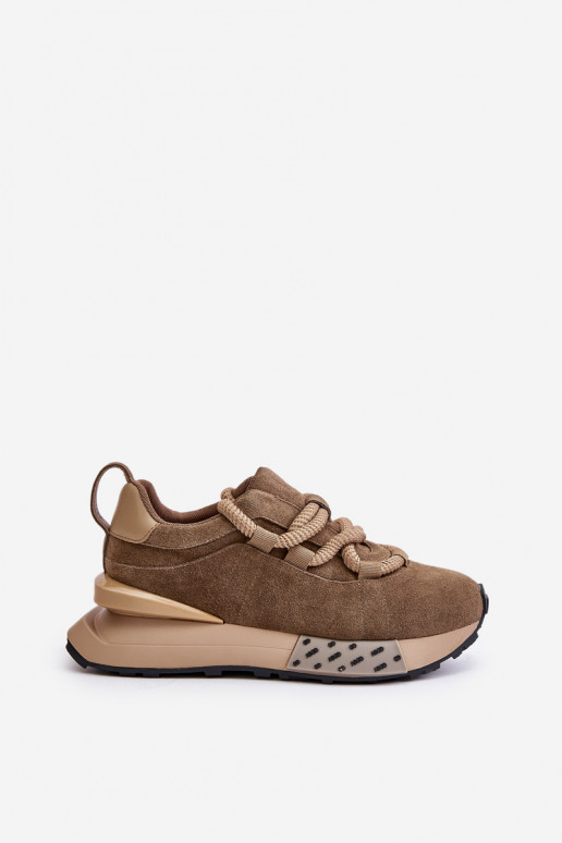 aus INildleder Sneakers Stilvollllschuhe Feminin mit einer PlattformGrubym Schnürungm Artiker 54C1466 braune Farbe aus INildleder Sneakers Stilvollllschuhe Feminin mit einer PlattformGrubym Schnürungm Artiker 54C1466 braune Farbe