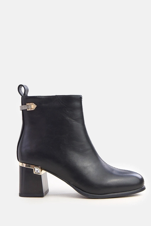 Schwarze Stiefeletten mit eleganter...