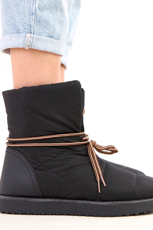 Schwarze Damen-Schneestiefel mit...