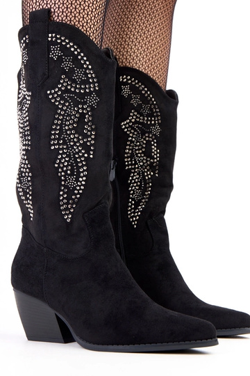 Schwarze Cowboy-Stiefel mit...