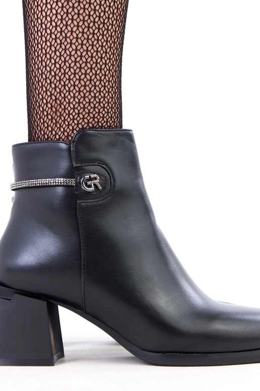 Schwarze Ankle Boots mit subtiler...