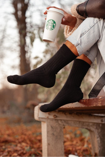 Schwarze Damen Baumwollsocken