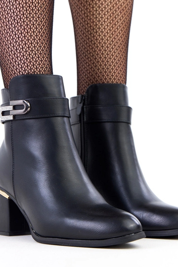 Schwarze High-Top Stiefeletten mit Zirkonia-Steinen Elefat 2
