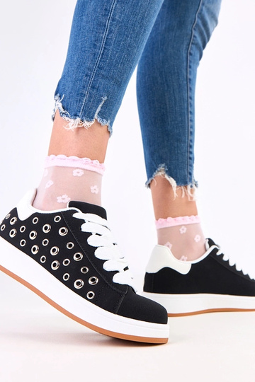 Schwarze Sneakers mit Plattform und Nieten Adelis 2
