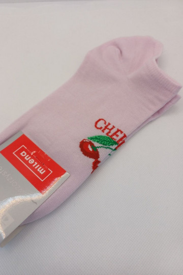 Damen rosa Kniestrümpfe „KIRSCHEN"