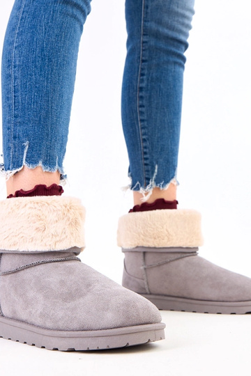 Graue Schneestiefel mit...